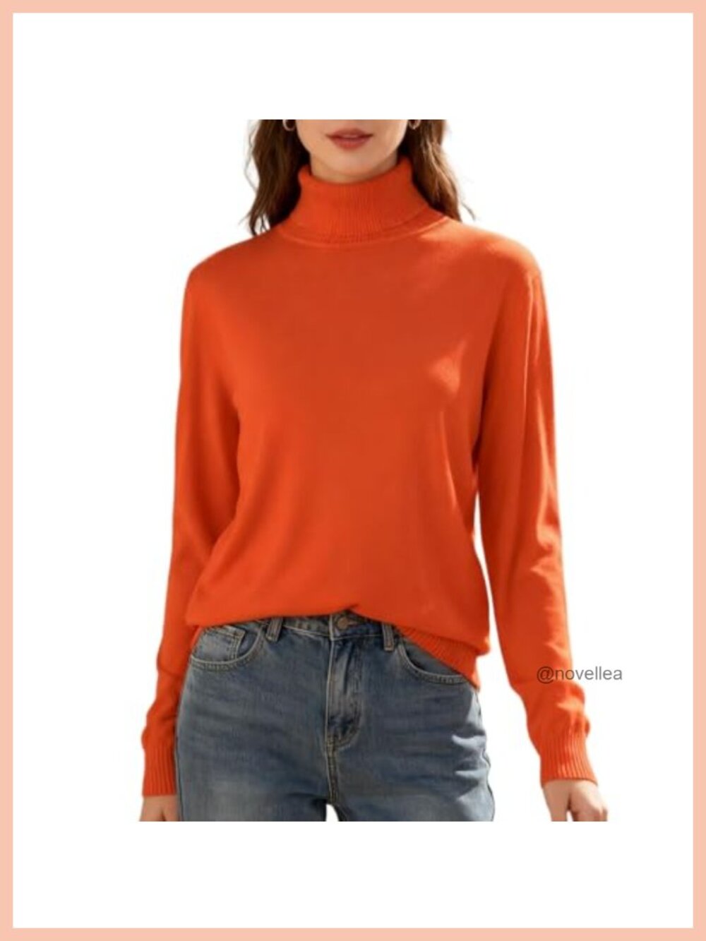 SANGTREE Women's Turtleneck Sweater Long Sleeve Pullover Top